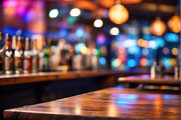 Casino bar colorful view with blurred defocused background
