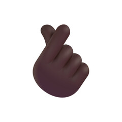 Hand with Index Finger and Thumb Crossed: Dark Skin Tone