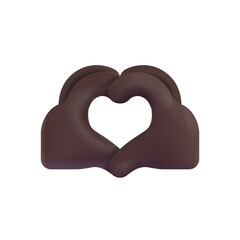 Heart Hands: Dark Skin Tone