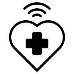 Obraz premium heart icon with cross symbol.