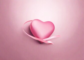 A Cute Pink Love with Ribbon for your background in the day affection for your partner, your...