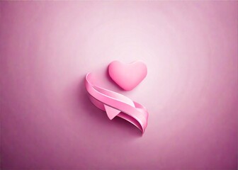 A Cute Pink Love with Ribbon for your background in the day affection for your partner, your presentation background and your monitor