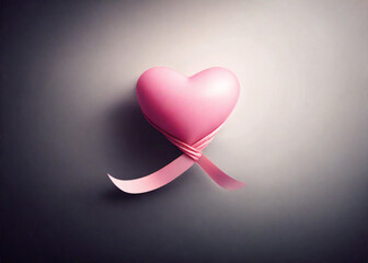 A Cute Pink Love with Ribbon for your background in the day affection for your partner, your...