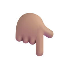 Backhand Index Pointing Down: Medium-Skin Tone