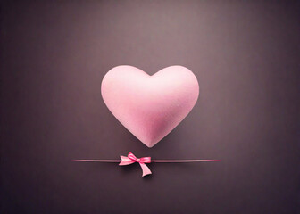 A Cute Pink Love with Ribbon for your background in the day affection for your partner, your...
