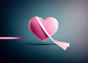 A Cute Pink Love with Ribbon for your background in the day affection for your partner, your...
