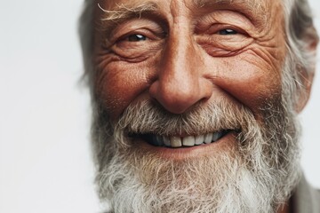 A closeup photo portrait of a handsome old mature. Ai generative