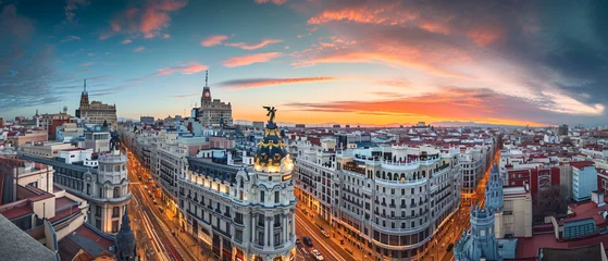 Zelfklevend Fotobehang Parijs Madrid City Beautiful Panorama