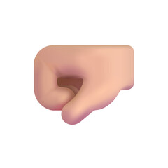 Left-Facing Fist: Medium-Light Skin Tone