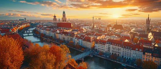 Fotobehang Munich City Beautiful Panorama © Mishi