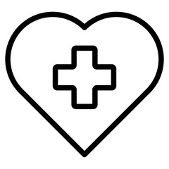 heart icon with cross symbol.