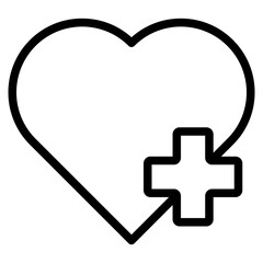 Fototapeta premium heart icon with cross symbol.