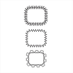 set of black and white fram