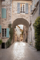 Fototapeta na wymiar vezenobres france village street arch