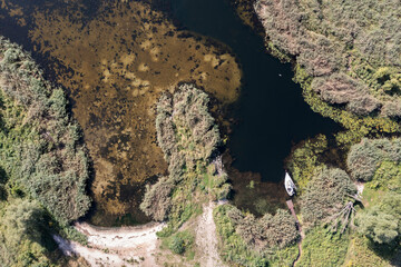Beautiful landscape from a drone on Lake Dabie in summer near Szczecin. © Kozioł Kamila