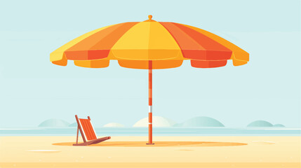 Beach umbrella vector illustration - obrazy, fototapety, plakaty