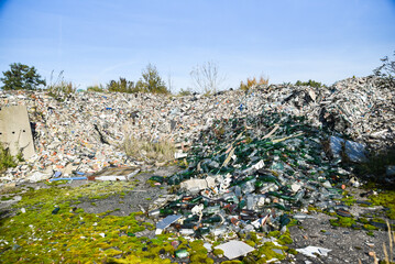 Illegal garbage dump in an abandoned area.