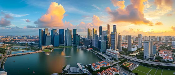 Fototapete Vereinigte Staaten Singapore City Beautiful Panorama