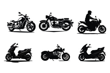 motorcycle icon design vector silhouette © Rokeyadesigner