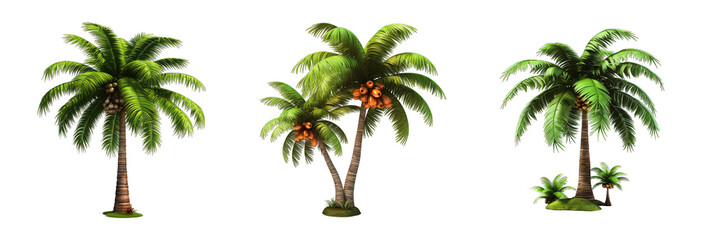 3D icon coconut tree soft smooth lighting