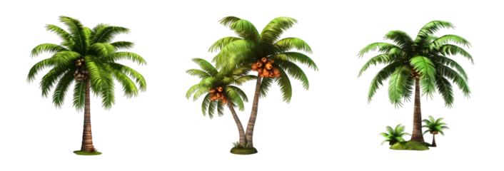 Fotobehang 3D icon coconut tree soft smooth lighting © hamzagraphic01
