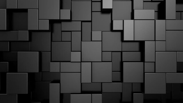 Background of Boxes. Abstract motion, loop, two color, 3d rendering, 4k resolution
