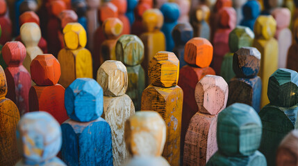 Obraz premium Synergie en Couleurs : Une Illustration Éclatante du Travail d'Équipe, AI Generative