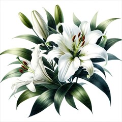 The image is an illustration of Lily , watercolor style.	
