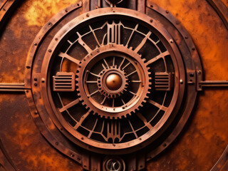 Fototapeta na wymiar sci-fi steampunk rusty wall background