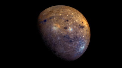 Obraz na płótnie Canvas Planet Mercury in solar system, isolated with black background