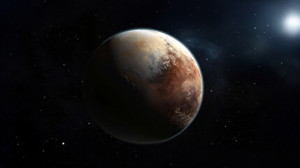 Obraz na płótnie Canvas Planet pluto in solar system, isolated with black background