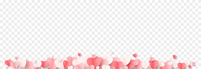 Vector paper hearts png. Multi-colored paper products, origami, confetti. Multi-colored hearts are scattered across the surface png. Valentine's Day.