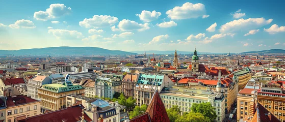 Poster Vienna City Beautiful Panorama view © Mishi