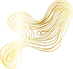 Gold scribble circle doodle shape illustration on transparent background.
