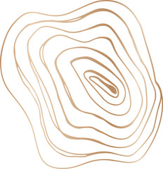 Gold scribble circle doodle shape illustration on transparent background.
