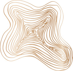 Gold scribble circle doodle shape illustration on transparent background.

