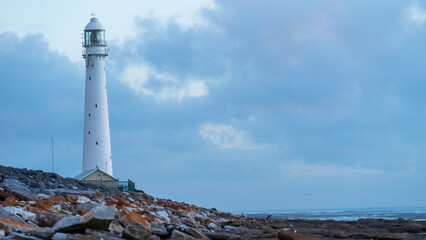 Fototapeta na wymiar Slangkop Lighthouse, Kommetjie Beach, Western Cape, South Africa