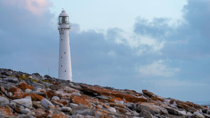 Fototapeta na wymiar Slangkop Lighthouse at Kommetjie, Western Cape, South Africa