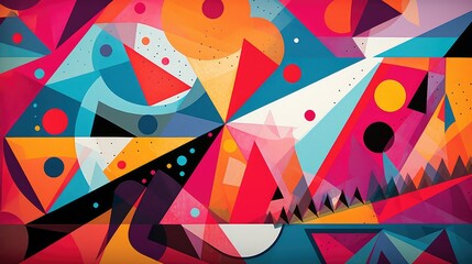 abstract graphic shapes background illustration geometric texture, minimal vibrant, colorful trendy abstract graphic shapes background