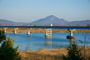 Closeup of Sangpung Bridge at Dusk