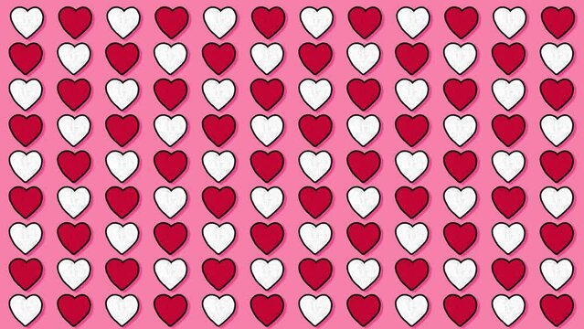 Red and White Hand Drawing Heart Background