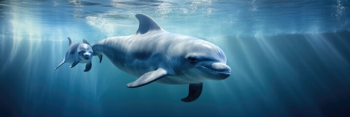 Dolphin sea background in the ocean