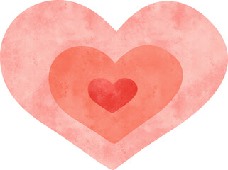 Hand-painted watercolor layered heart in Valentine collection