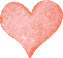 Hand-painted watercolor pink heart in Valentine collection