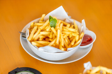 An intimate background of the fried fish menu, arranged ready to serve to the customer, the delicious taste of fresh marine food.