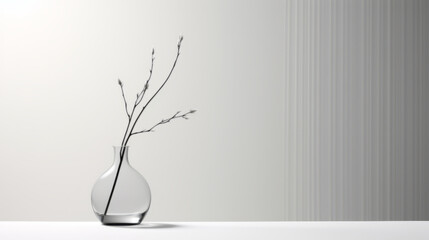  vase with a plant in it minimalistic composition