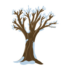 Winter tree illustration, winter tree vector, winter tree