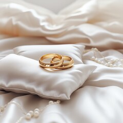 wedding rings on white