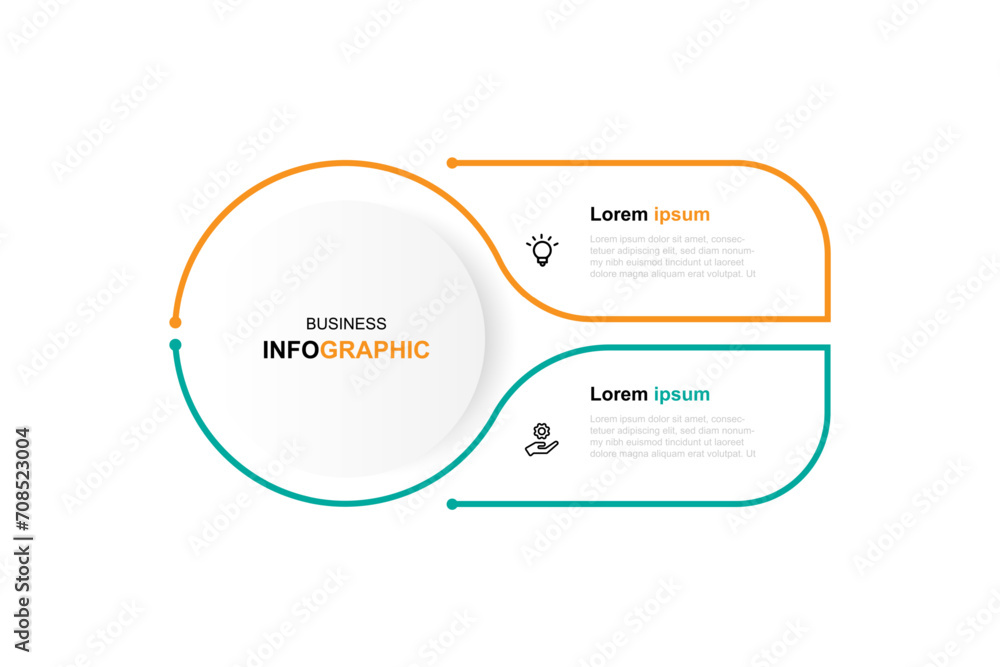 Poster Modern design template infographic vector element with 2 step process or option 