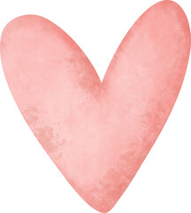 Hand-painted watercolor pink heart in Valentine collection